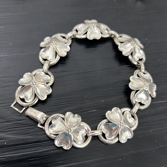 Danecraft Vintage Sterling Marked Set with Bracelet Brooch + Screw Back Earrings - Picture 2 of 11